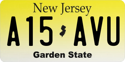 NJ license plate A15AVU