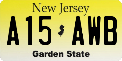 NJ license plate A15AWB