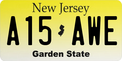 NJ license plate A15AWE