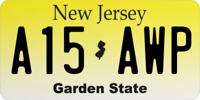 NJ license plate A15AWP