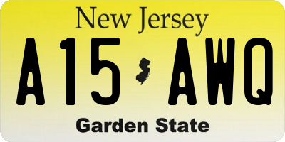 NJ license plate A15AWQ