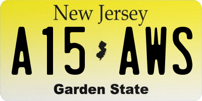NJ license plate A15AWS