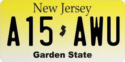 NJ license plate A15AWU