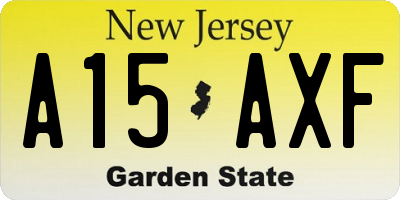 NJ license plate A15AXF