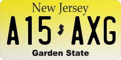 NJ license plate A15AXG