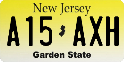 NJ license plate A15AXH