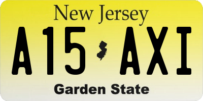 NJ license plate A15AXI