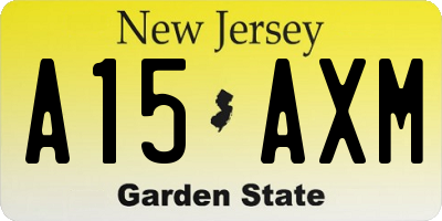 NJ license plate A15AXM