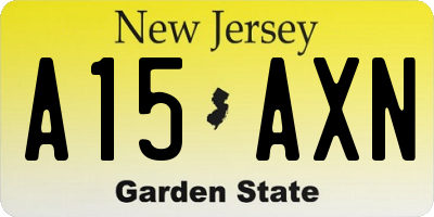 NJ license plate A15AXN