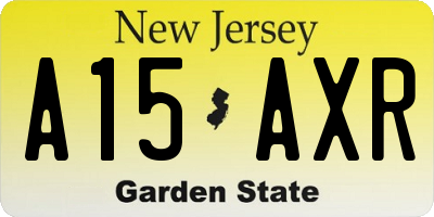 NJ license plate A15AXR