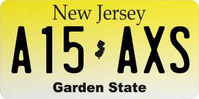 NJ license plate A15AXS