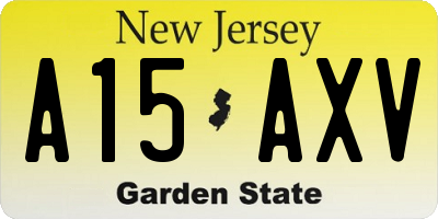 NJ license plate A15AXV