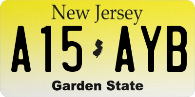 NJ license plate A15AYB