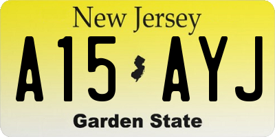 NJ license plate A15AYJ
