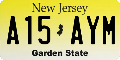 NJ license plate A15AYM