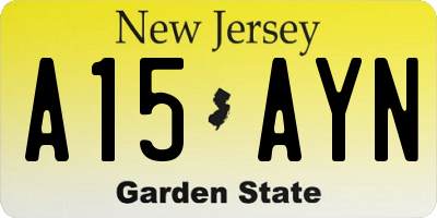 NJ license plate A15AYN