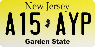 NJ license plate A15AYP
