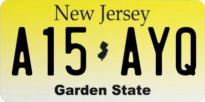 NJ license plate A15AYQ