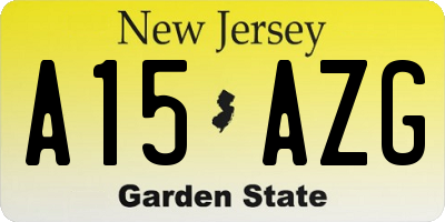 NJ license plate A15AZG