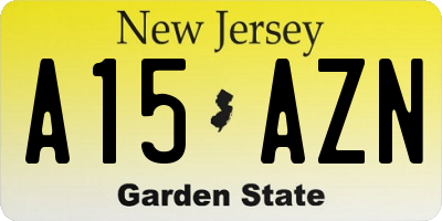 NJ license plate A15AZN