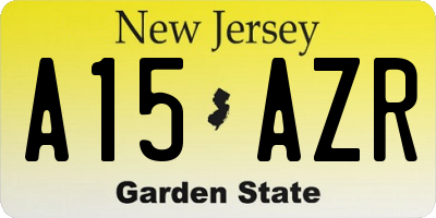 NJ license plate A15AZR
