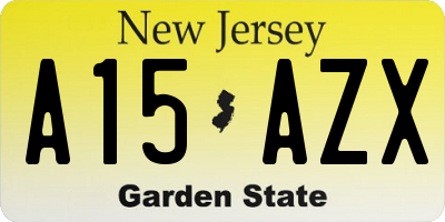 NJ license plate A15AZX