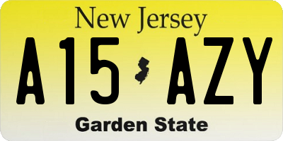 NJ license plate A15AZY