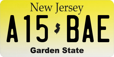 NJ license plate A15BAE