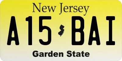 NJ license plate A15BAI