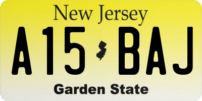 NJ license plate A15BAJ