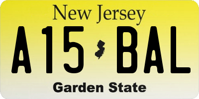 NJ license plate A15BAL