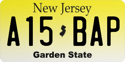 NJ license plate A15BAP