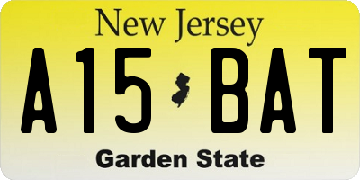 NJ license plate A15BAT