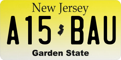 NJ license plate A15BAU