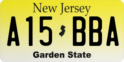 NJ license plate A15BBA
