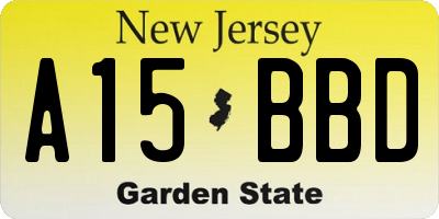 NJ license plate A15BBD