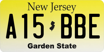 NJ license plate A15BBE