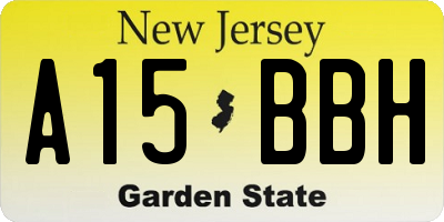 NJ license plate A15BBH