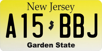 NJ license plate A15BBJ
