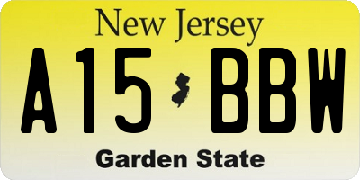 NJ license plate A15BBW