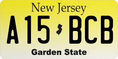 NJ license plate A15BCB