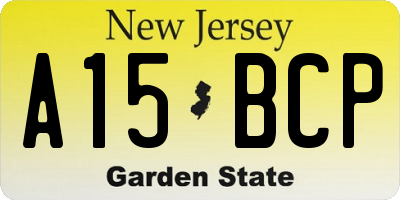 NJ license plate A15BCP