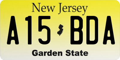 NJ license plate A15BDA
