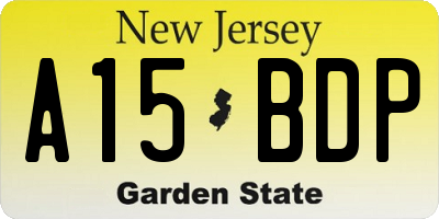 NJ license plate A15BDP