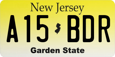 NJ license plate A15BDR