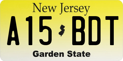 NJ license plate A15BDT