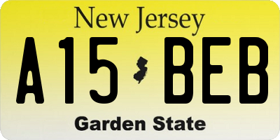 NJ license plate A15BEB
