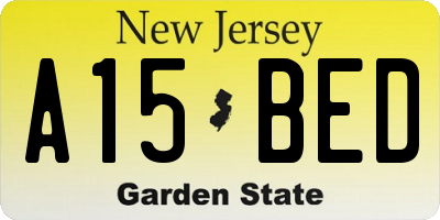 NJ license plate A15BED