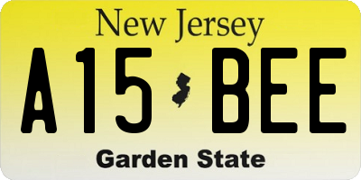 NJ license plate A15BEE