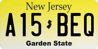 NJ license plate A15BEQ